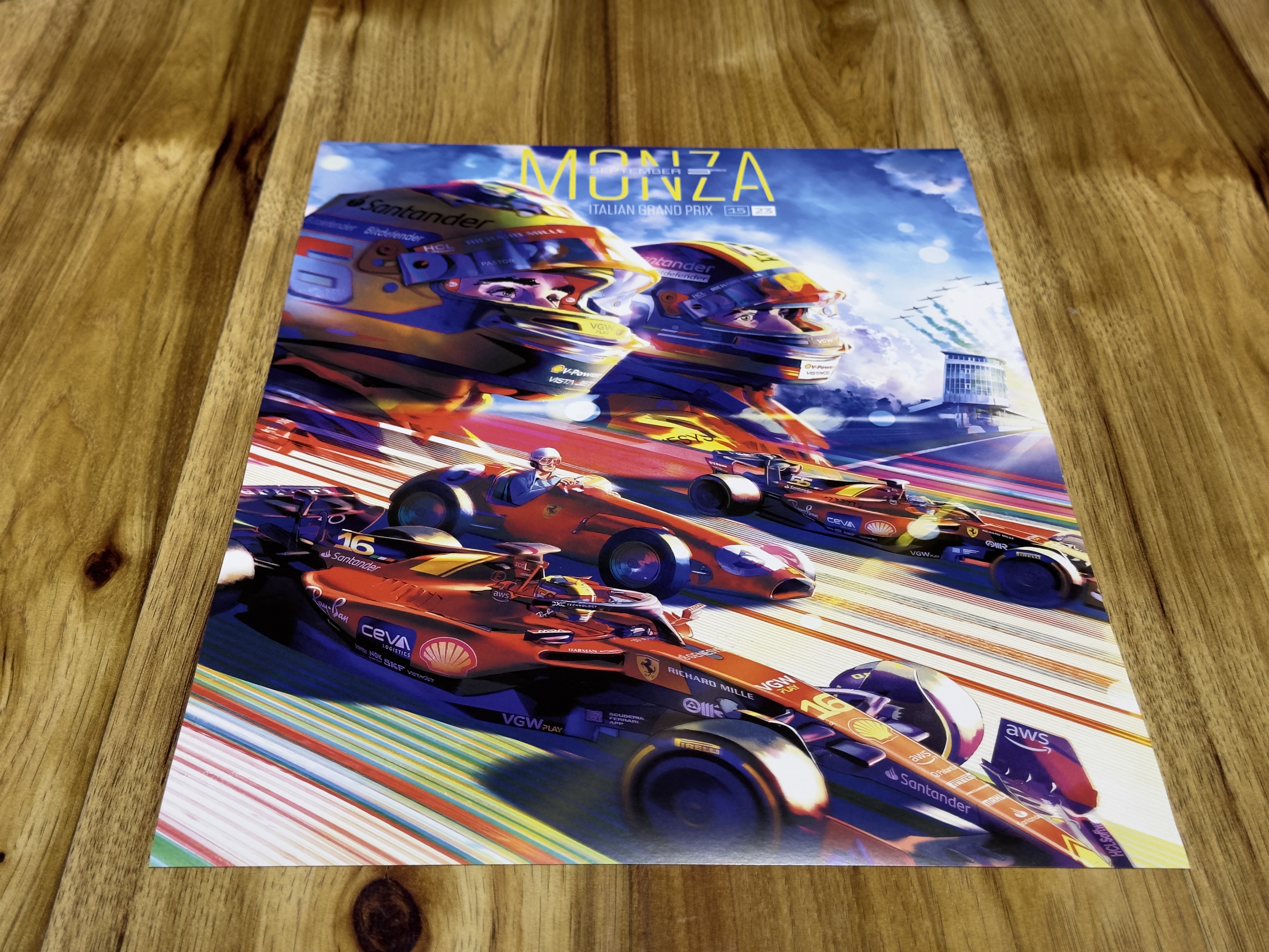 Ferrari 2023 Monza Grand Prix cover art poster — high-quality satin print from the series 1